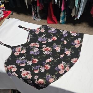 Torrid Black Top with Floral Accents
